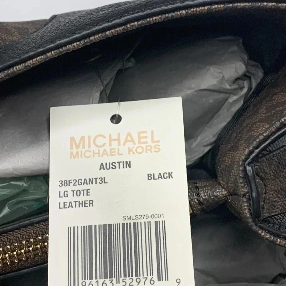 Michael Kors Tote Black AUSTIN Large Leather Bag NWT - Picture 5 of 11